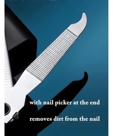 Portable Nail and Toenail Clipper in Stainless Steel with Nail File and Pick Sharp and Durable Suitable for Nail Grooming Practical Tools - Buy Online on GoSupps.com
