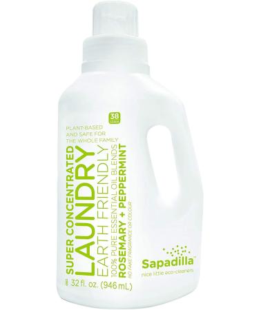 Sapadilla Rosemary + Peppermint High Efficiency (he) Biodegradable Laundry Detergent Liquid , 32 Ounce