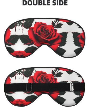 Red Rose Print Double-Sided Eye Mask | Soft Light Blocking for Enhanced Sleep Quality - Shop Internationally - Buy Online on GoSupps.com