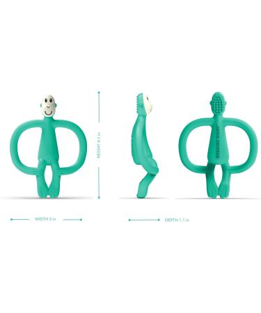 Matchstick Monkey Antimicrobial Silicone Teether & Gel Applicator - BPA Free, Easy-to-Grip, Green Monkey Design - 11cm, 3 Months+ | Shop Now! - Buy Online on GoSupps.com
