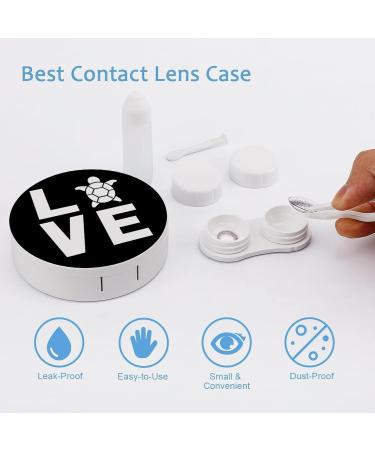 I Love Turtles Round Case For Contact Lens Kit Storage Box with Mirror Printed - Buy Online on GoSupps.com
