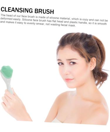 DRESSOOS Silicone face Brush Cleansing Skin Care Brush Deep Cleaning Brush Silicone Brush Manual Facial Silicone Facial cleansers Cleansing Brush Cleaning Supplies Handheld Miss Silica Gel Green 15.3x5.2cm - Buy Online on GoSupps.com