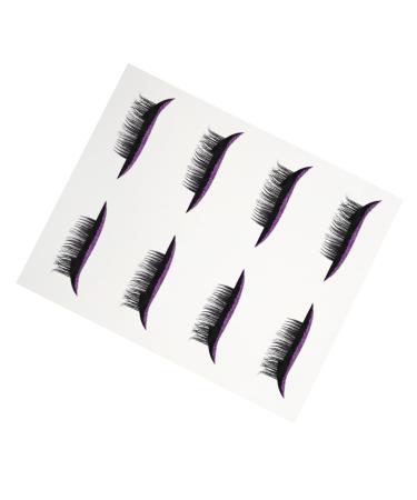 Beavorty 4 Pairs False Eyelashes Eye Makeup Sticker Eye Makeup Tool 3d False Eyelashes Shiny Eyeliner Stickers Cosmetic Fake Eyelashes Plastic Make up Miss Double Eyelid Sticker Purple