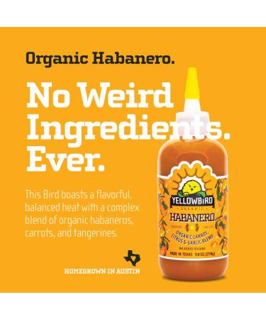 Yellowbird Organic Habanero Hot Sauce - Vegan, Gluten-Free, Non-GMO | 9.8 oz - Buy Online on GoSupps.com