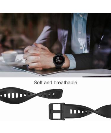 Soft Silicone 22mm Black Band for Garmin Forerunner 935/945/745, Fenix 5/5plus/6/6 Pro, Approach S60 - Replacement Compatible Band - Buy Online on GoSupps.com