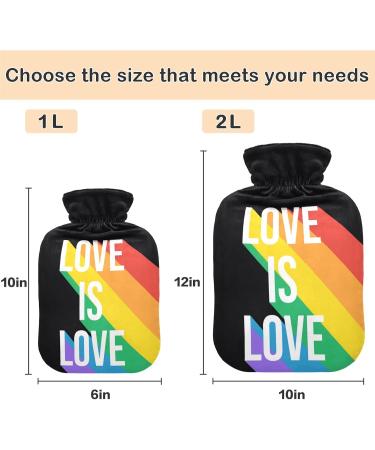 Naanle Love is Love Pride Month Heat Bottle - 1L Transparent Hot Water Bottle for Heat & Cold Therapy Bed Hand & Feet Pain Relief - Buy Online on GoSupps.com