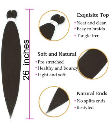 Pre-stretched Braiding Hair 26 inch Easy Braid 6 Packs Professional Kanekalon Synthetic Fiber Crochet EZ Braids Yaki Texture Braiding Hair Extensions (4#) 26 Inch (Pack of 6) 4# - Buy Online on GoSupps.com