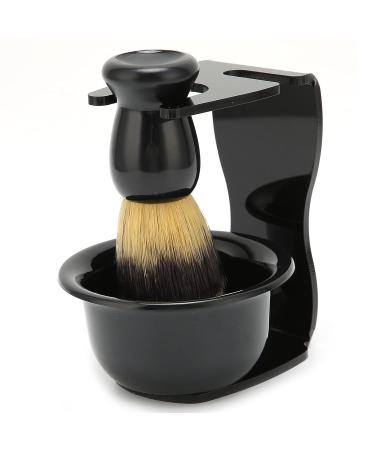 3 Piece Soft Nylon Bristle Shaving Brush Set with Safety Stand | ABS Storage Rack for Men - Premium Quality Grooming Tools - Buy Online on GoSupps.com