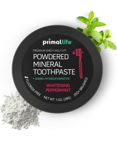 2 Pack of Primal: Lifee Organics! - Dirty Mouth Toothpowder Activated Charcoal Tooth Cleaning Powder with Kaolin & Bentonite Clay Organic Whitening Peppermint 1oz 2 Pack +LuxProdX Sticker - Buy Online on GoSupps.com