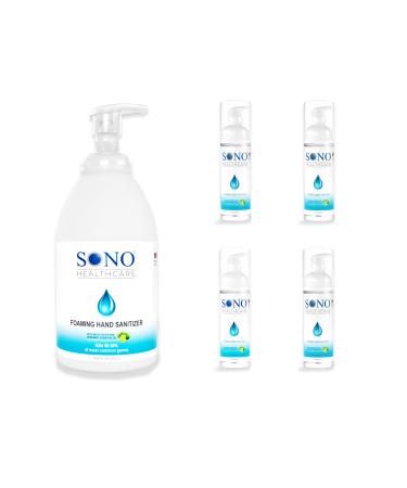 SONO TSA Approved Airplane Travel Essentials Alcohol Free Foaming Hand Sanitizer Perfect For School Supplies With Refillable Bottle