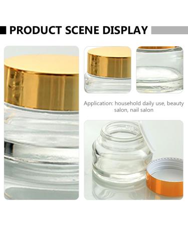 POPETPOP Lotion Travel Container Small Glass Containers 5.1X5.1X4CM Transparent Golden 1 - Buy Online on GoSupps.com