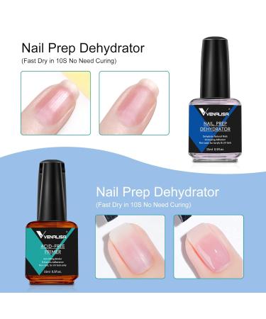 VENALISA Gel Nail Polish Set - 2Pcs 15ML Acid-Free Dehydrator & Primer for Natural Nail Prep | DIY Nail Art & Salon Quality Manicure at Home - Buy Online on GoSupps.com