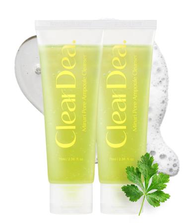 ClearDea Minari Ampoule Cleanser Duo for Face K-Beauty Korean Water Parsley & Kakadu Plum Extracts Hydrating & Gentle Daily Facial Cleanser 70ml*2ea/2.36 oz * 2ea