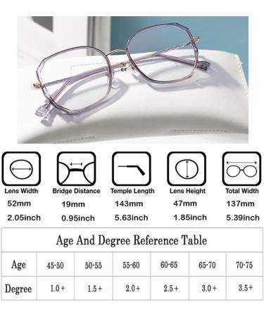 Fashionable Purple Reading Glasses for Men & Women - Large Frame Portable Anti Blue Light (1.0+) - Buy Online on GoSupps.com