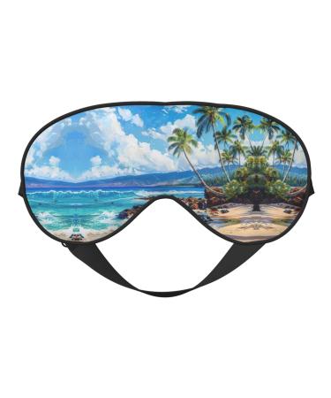 Hawaii Beach Print Ultra-Soft Light-Blocking Eye Mask for Optimal Comfort and Restful Sleep