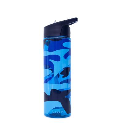 Smash Sipper Water Bottle with Straw 700ml Blue Camo Design One Size Camo Blue