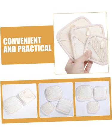 5pcs Loofah Shower Rub & Exfoliator Pads - Makeup Remover Bath Scrubber & Facial Scrubber for Ultimate Skin Care - Square Loofa Sponge Pack - Buy Online on GoSupps.com