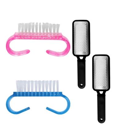Minkissy Cracked Skin Remover Tools - 4 Piece Stainless Steel Nail Brush Set for Dead Skin & Cornal Removal - Perfect Pedicure Tool for Women - International Shipping Available! - Buy Online on GoSupps.com