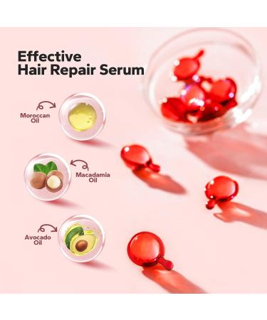 Anti-Frizz Vitamin Serum - Leave-in Treatment for Shiny Moisturized Hair with Avocado & Argan Oil (40 Capsules) - International Shipping Available - Buy Online on GoSupps.com
