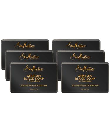 SheaMoisture Acne Prone Face & Body Bar  African Black Soap with Shea Butter 3.5 oz (99 g)