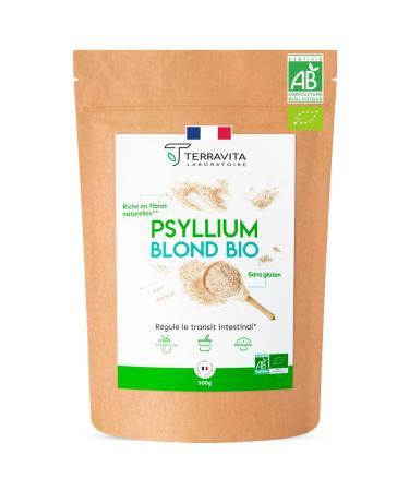 Organic PSYLLIUM Blonde | 99% Pure Husk Integuments | Natural Soft Fibers for Digestion and Transit | Rich in Mucilage for Optimal Effectiveness | Made in France | 300g | Terravita