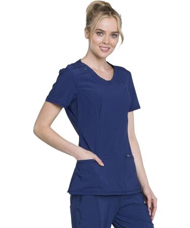 Cherokee Workwear Women's Infinity Crew Neck Scrubs Shirt - Large Navy - Buy Online on GoSupps.com