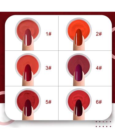 Honey Joy Wine Red Dip Powder Set - 6 Boxes Dark Barn Red Fine Dipping Colors - No Lamp Cure Gel Polish Effect - Even & Smooth Finish - Buy Online on GoSupps.com