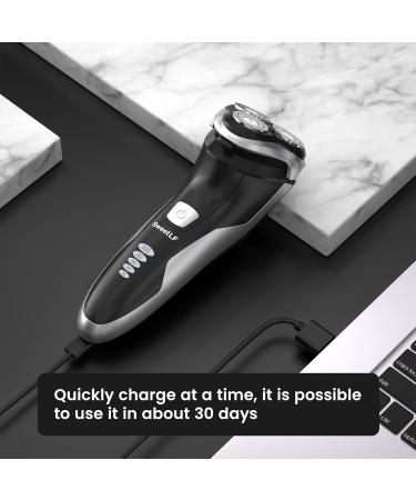 SweetLF Electric Razor for Men- New (Plus 3 Blades) IPX7 Waterproof Wet and Dry Use 120 Running Time Rechargeable Mens Electric Razor 2 Years Warranty (Black) Bright Black - Buy Online on GoSupps.com
