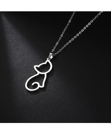 TEAMER Stainless Steel Pet Pendant Necklace - Cute Dog Cat Horse & Fox Jewelry for Women - Silver Chain - Buy Online on GoSupps.com