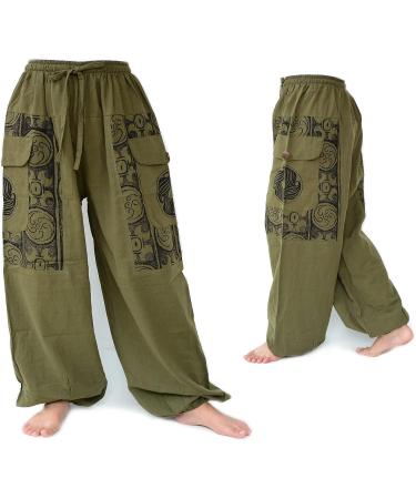 Siamrose Harem Pants - Unisex Yoga Lounge Pants with 2 Big Pockets in Green - Buy Online on GoSupps.com