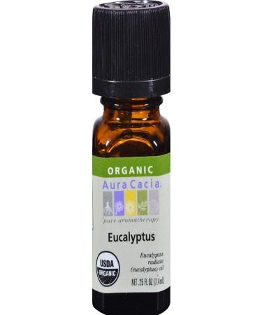 Buy Aura Cacia Organic Eucalyptus Essential Oil | 0.25 fl oz - Pure & Natural - Buy Online on GoSupps.com