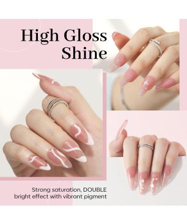 Modelones Nude Pink Gel Nail Polish 1 Pcs 15ml Transparent Jelly Nude Sheer Pink Gel Polish Soak Off Gel LED Salon DIY at Home Nail Manicure Gift for Women Girls Jelly Pink - Buy Online on GoSupps.com