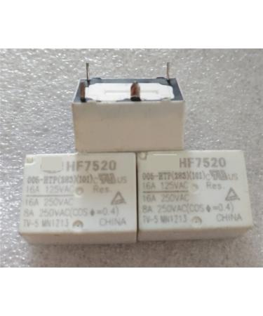 10PCS Relay HF7520 005-HTP HF7520 012-HTP HF7520 024-HTP HF7520-012-HTP HF7520-009-HTP HF7520 012 HTP 4PIN 16A 9V 12V Replacement Parts (Size : HF7520-005-HTP)