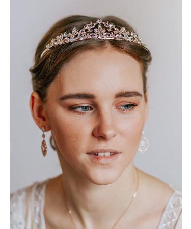 Sweetv Rose Gold Rhinestone Wedding Tiara for Women - Bridal Princess Crown Headband - Perfect for Birthday, Flower Girl - Style 1 - Buy Online on GoSupps.com