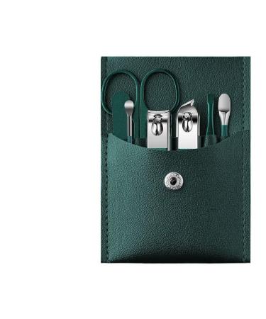 Stainless Steel Nail Scissors Set Household Nail Clippers Manicure Tools Men's and Women's Special Nail Clippers (Color : Dark Green)