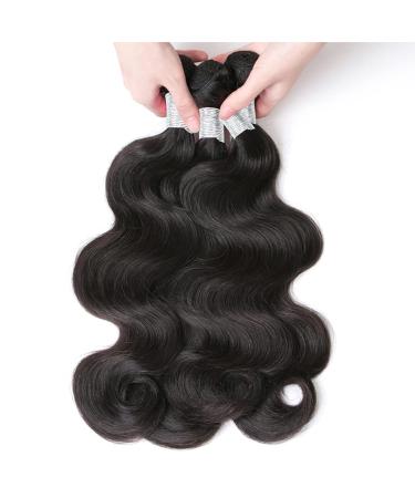 20 22 24 Inch Body Wave Human Hair Bundles - 12A Grade Brazilian Virgin Human Hair Extensions for Women - Unprocessed 3 Bundle Set - Buy Online on GoSupps.com