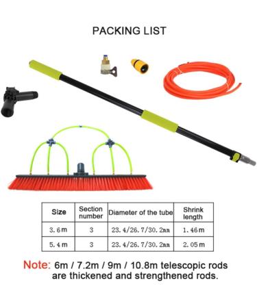photovoltaic cleaner window cleaning pole 3.6-11m Window Cleaning Pole Water Fed Telescopic Brush Extendable Cleaner Conservatory Roof Photovoltaic Panel Cleaning Tool / 9m / 30ft - Buy Online on GoSupps.com