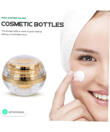 Healeved Cream Bottle Lotion Jar Terrarium Glass Container with Lid Empty Cosmetic Sample Holder Mini Cosmetic Container Cosmetics Bottle Multipurpose Travel Bottled Pp Inner 7.1X6X6CM Golden - Buy Online on GoSupps.com