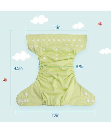 10 Pcs Adjustable Washable Baby Cloth Diapers + 5 Bamboo Inserts (Refreshing Blue) - Buy Online on GoSupps.com