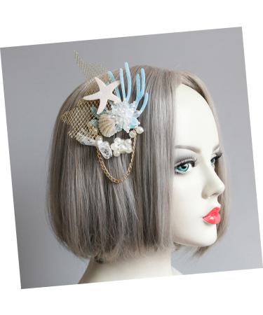 Beavorty 1PC hair barrette beach party hair headdress pearl hair clips bridal headpieces for wedding girl hair clips mermaid hair clips women's hair pin bride crystal hair accessories - Buy Online on GoSupps.com