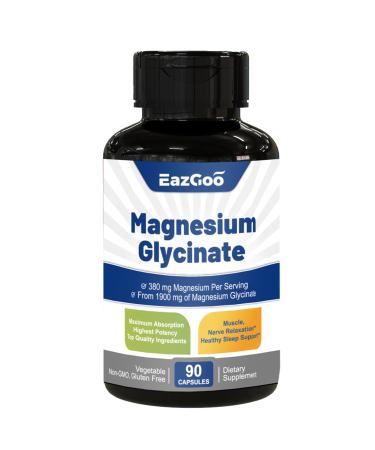 EAZGOO Magnesium Glycinate Supplement Mineral Magnesium Supplement 90 Capsules