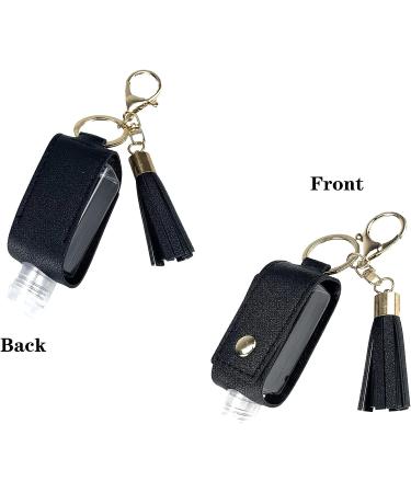 Gold Blue PU Leather Hand Sanitizer Holder Keychain - Portable 1 oz Refillable Travel Bottle - Buy Online on GoSupps.com