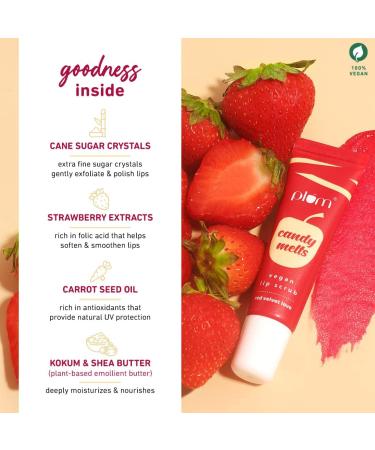 Candy Melts Vegan Lip Scrub - Red Velvet Love | 100% Vegan & Plant-Based | 12g - Heal Chapped Lips - Buy Online on GoSupps.com