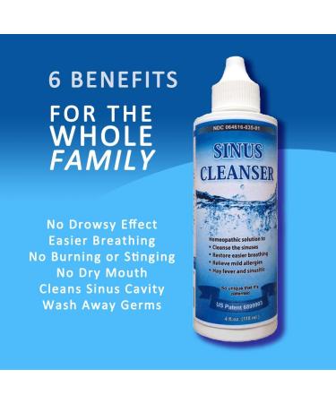 Sinus Cleanser - Natural Nasal Cleaner for Allergy Relief and Congestion - 4 fl.oz - Buy Online on GoSupps.com