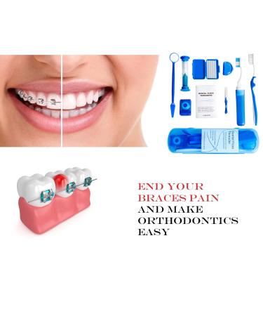 Portable Orthodontic Oral Care Kit - 2 Pack - Interdental Brushing, Floss, Toothbrush Cleaning - Purple & Blue Travel Kit - Buy Online on GoSupps.com