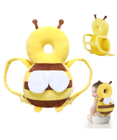 Baby head protection zoneyan adjustable baby head protection pillows breathable baby head protection pads head and back protection for children from 4 to 24 months who learn crawling and running bee
