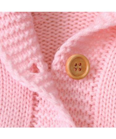 VICROAD Baby Hooded Knitted Rompers | Newborn Girls Boys Onesies | 6-12 Months | Pink - Buy Online on GoSupps.com