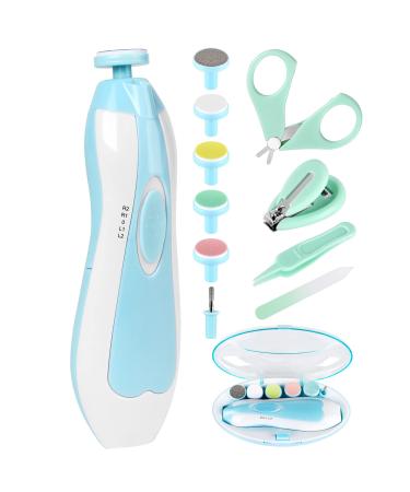 Baby Nail Trimmer Electric-12 in 1 Baby Nail Clippers Safe Baby Nail File Kit with a Nail Clipper Scissor Tweezers and Nail Files