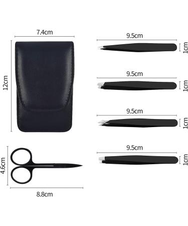 Eywrews 5-Piece Precision Tweezers Set for Eyebrows | High-Quality Sloping & Fine Point Tweezers & Scissors - Perfect for Perfectly Shaped Brows - Buy Online on GoSupps.com