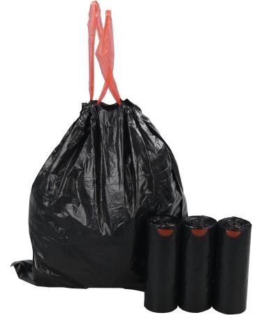 Afromy 8 Gallons Black Drawstring Trash Bags Strong Kitchen Garbage Bag for Waste Bin 6 Rolls 210 Bags - Buy Online on GoSupps.com